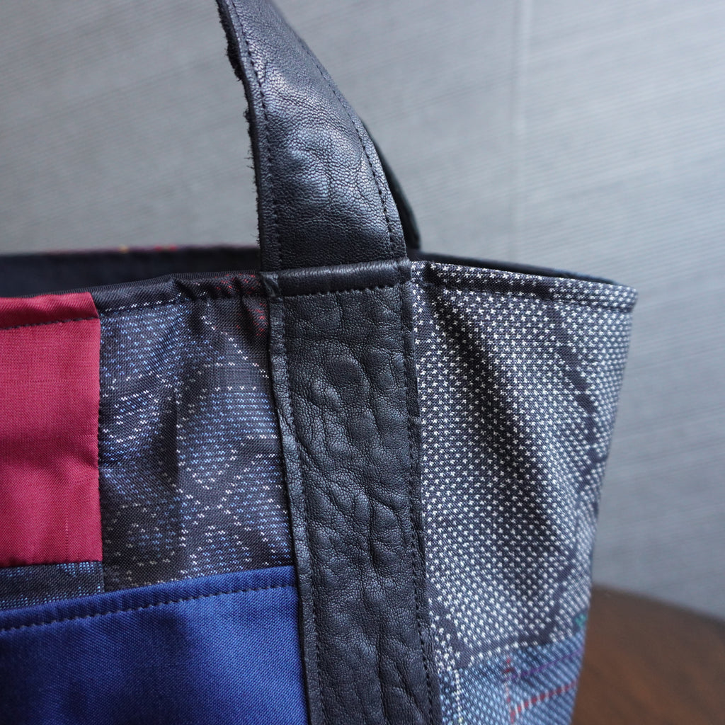 パッチワーク仕様のミニトートバッグ K181