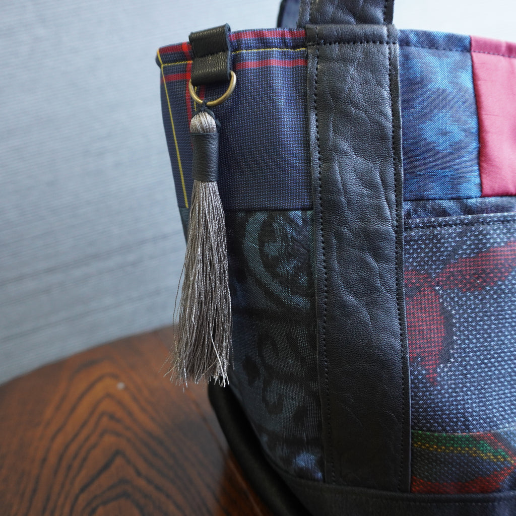 パッチワーク仕様のミニトートバッグ K181