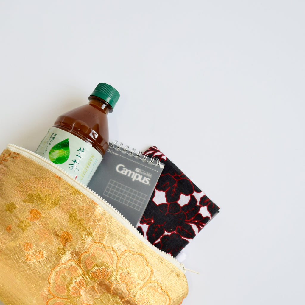 Pouch using kimono obi K228