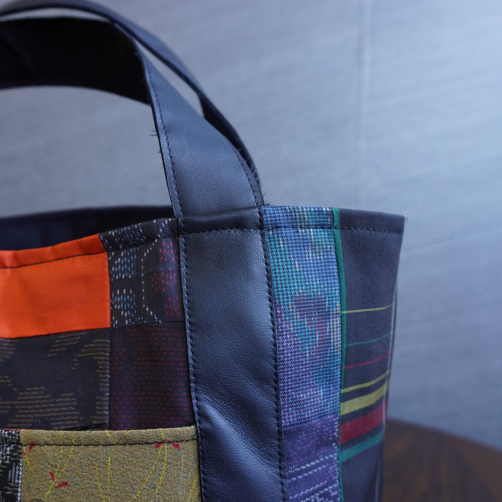 パッチワーク仕様のミニトートバッグ K154