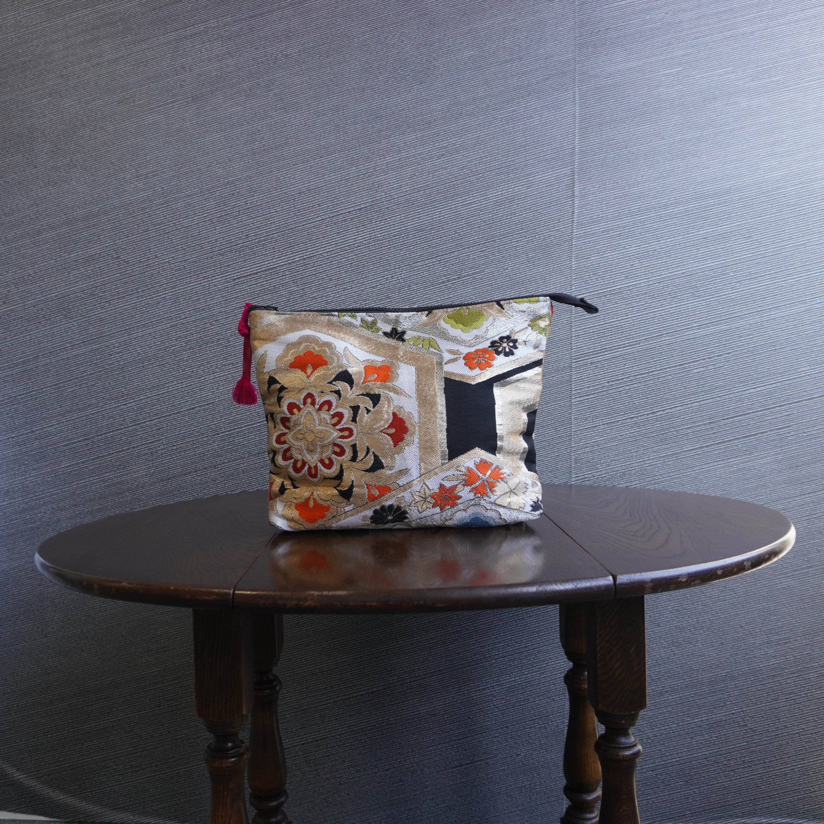 着物帯を使用したポーチ　R254