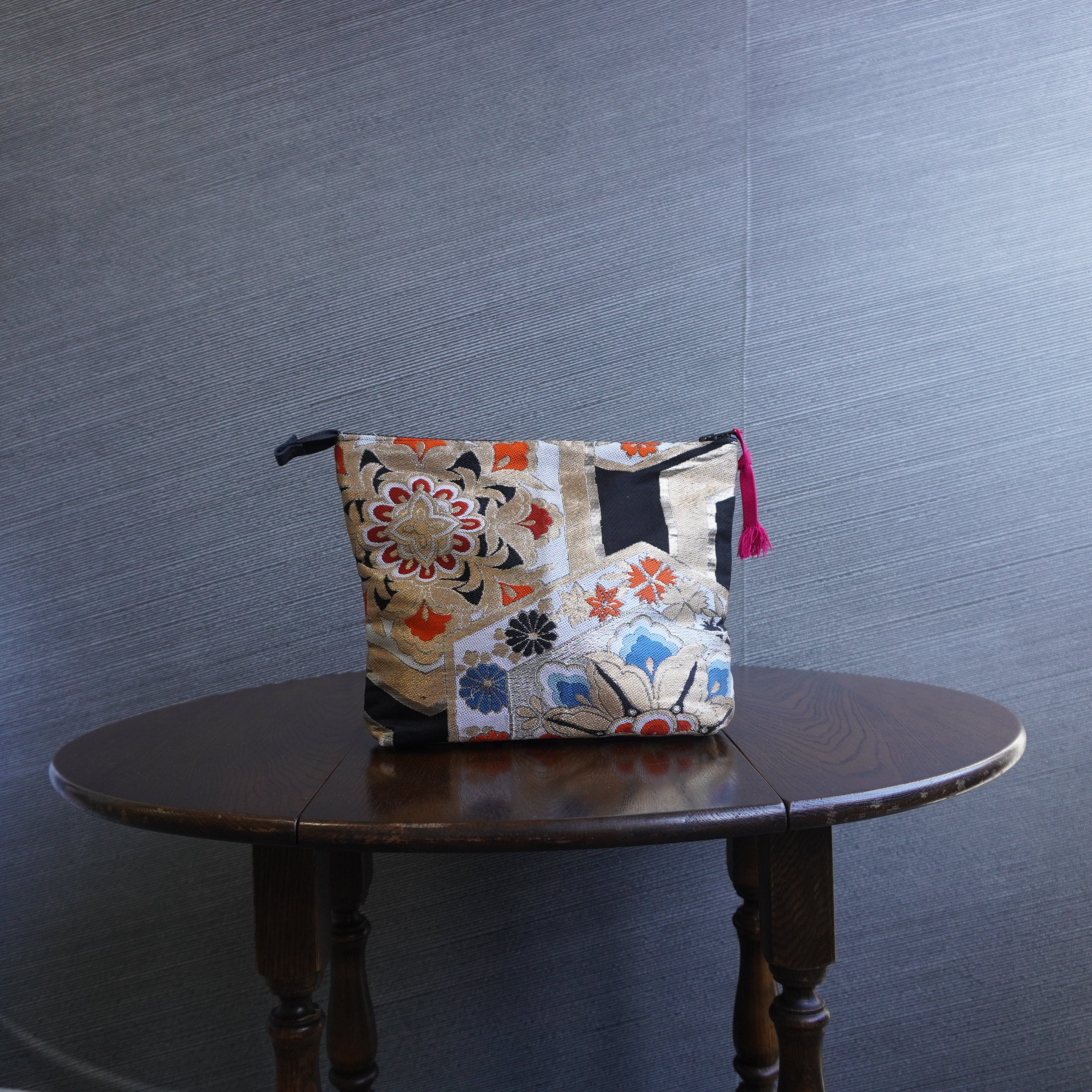 着物帯を使用したポーチ　R254