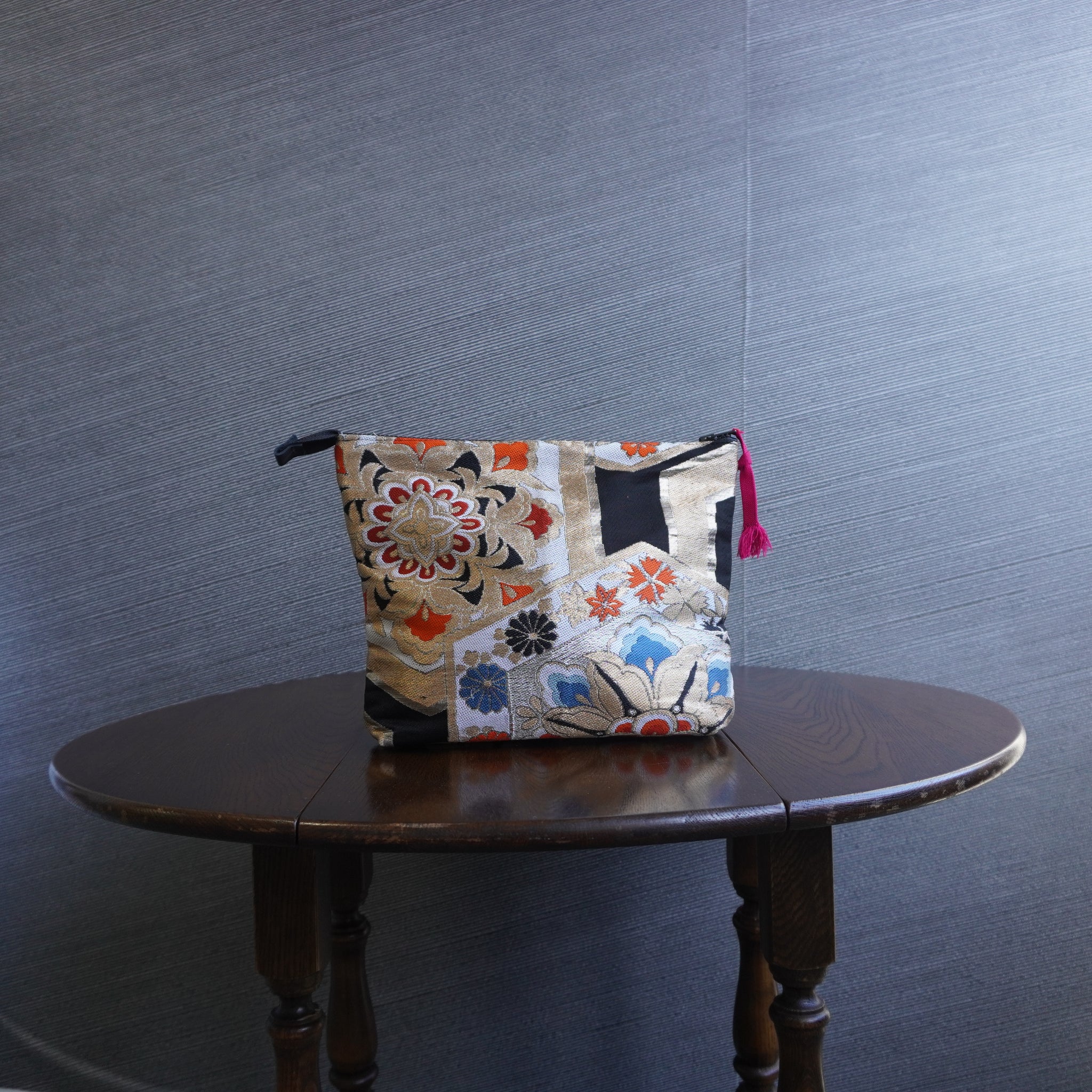 着物帯を使用したポーチ　R254