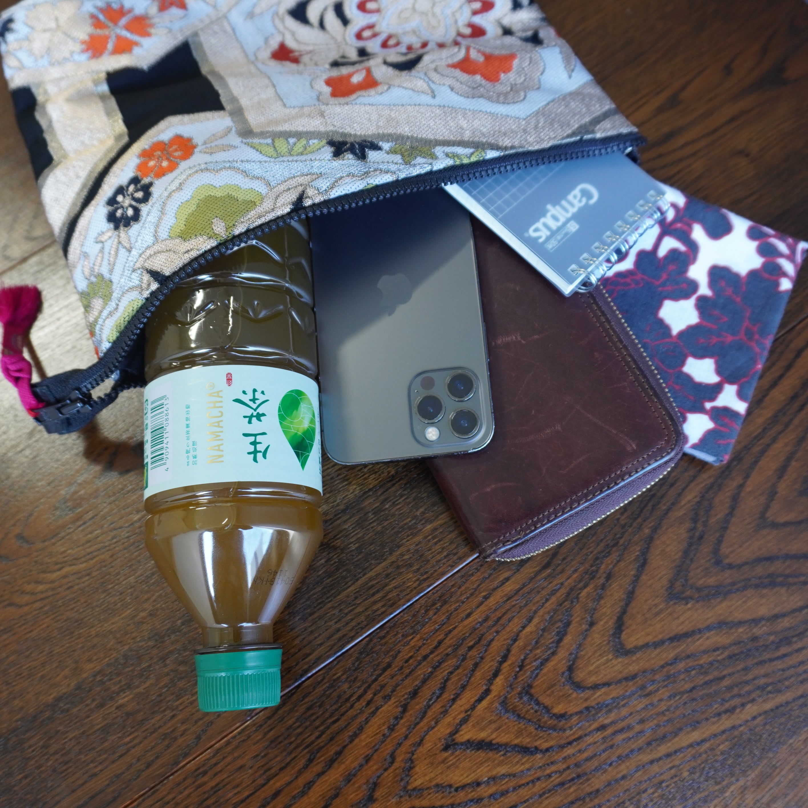 着物帯を使用したポーチ　R254