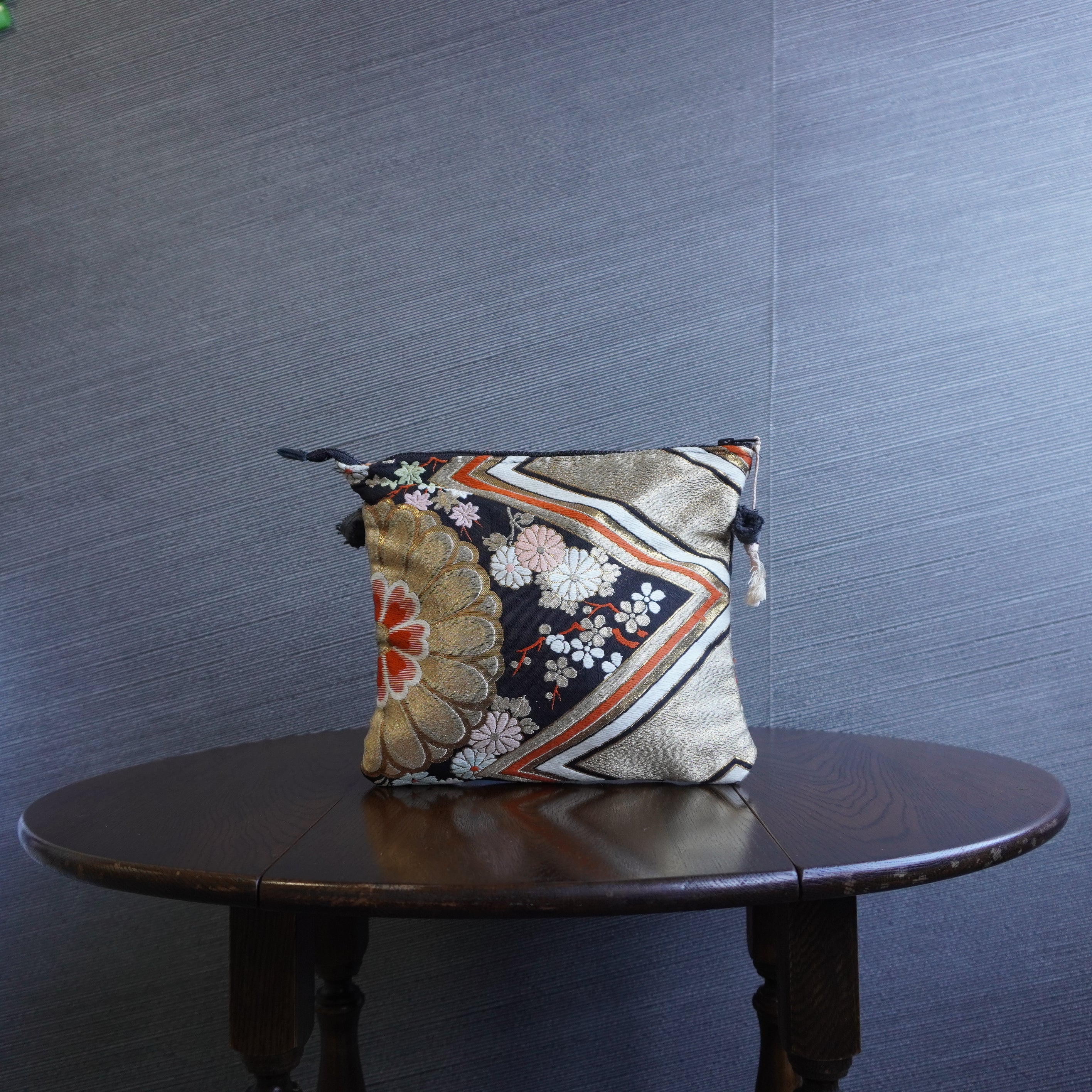 着物帯を使用したショルダーポーチ　K059