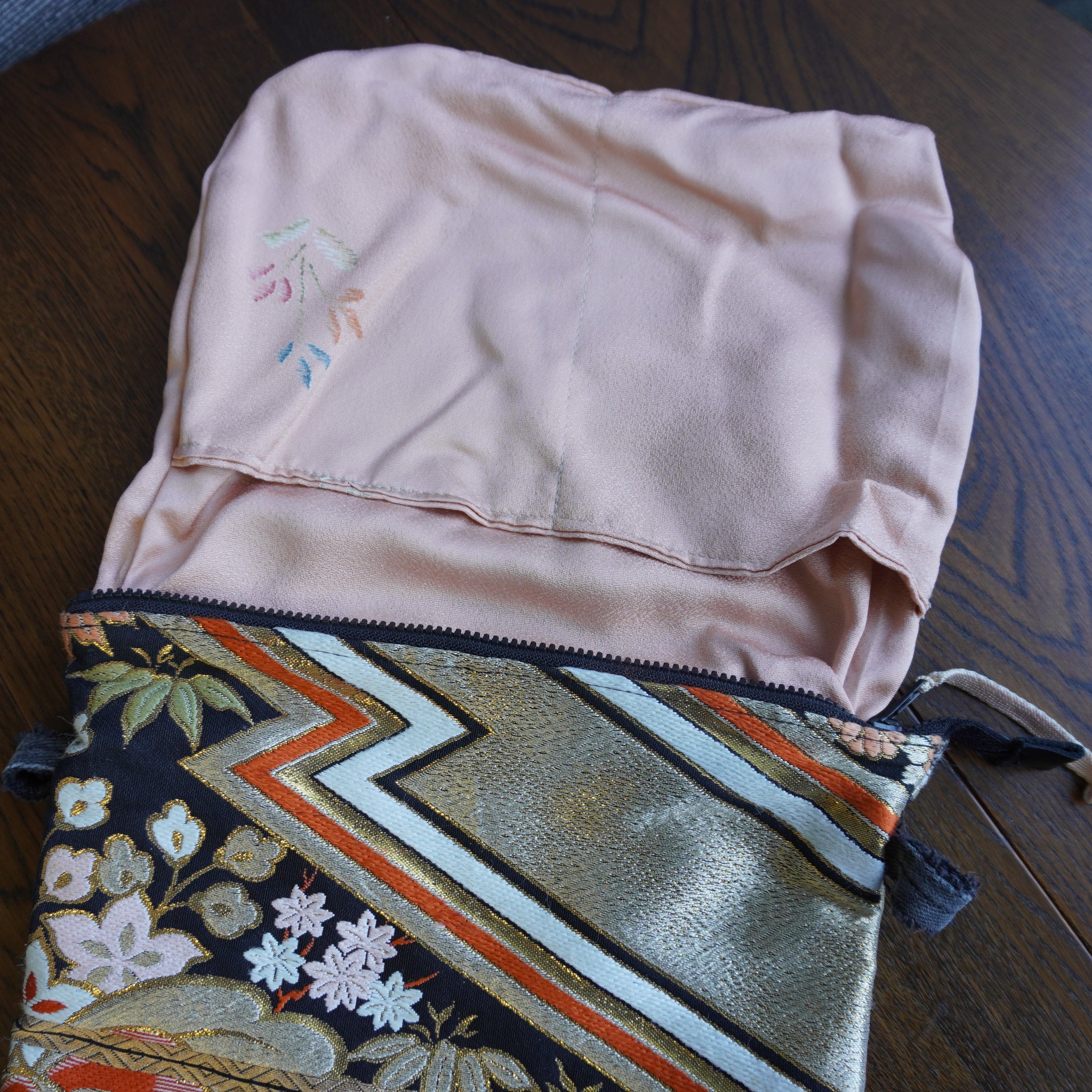 着物帯を使用したショルダーポーチ　K059