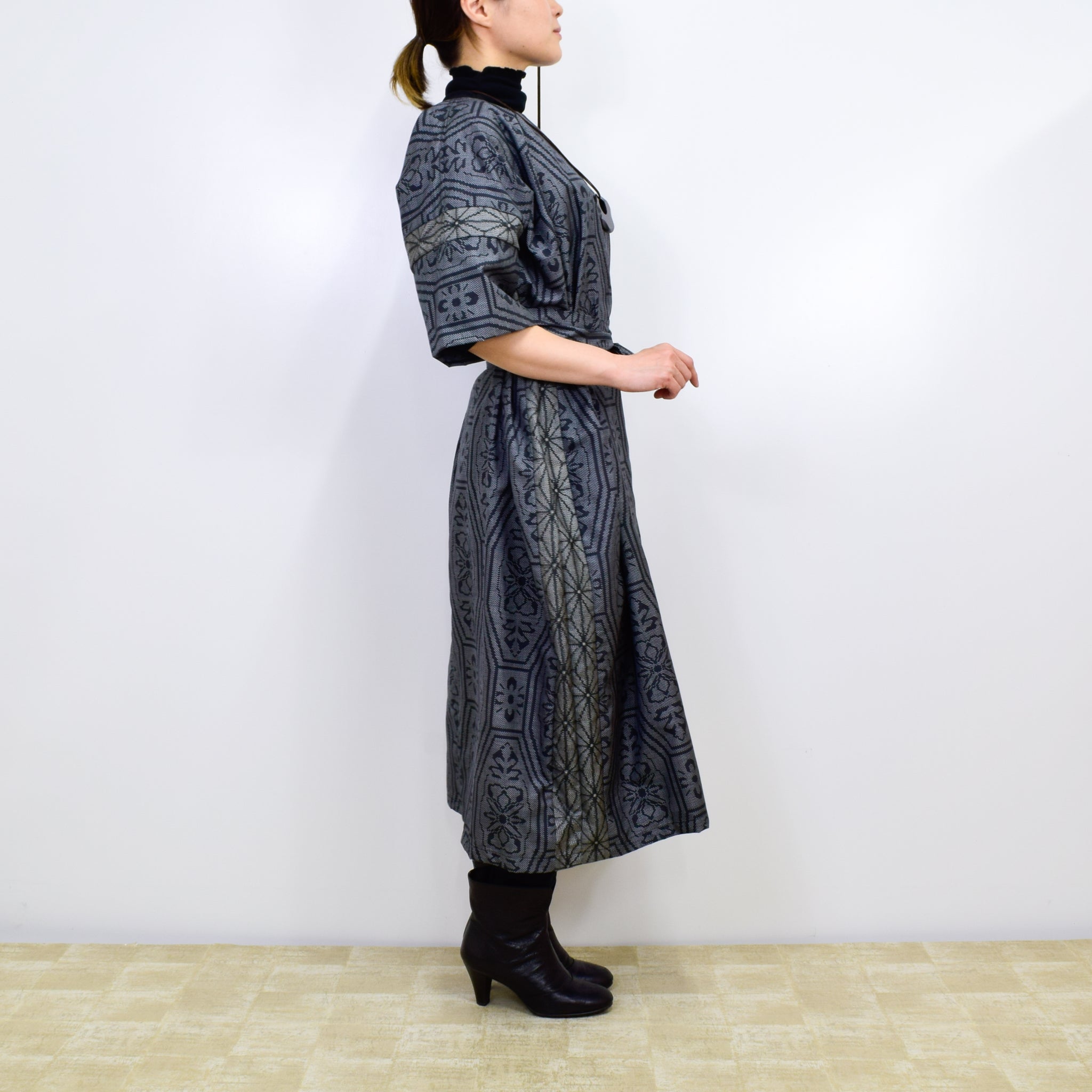 Black Dress Made with Oshima Tsumugi K200