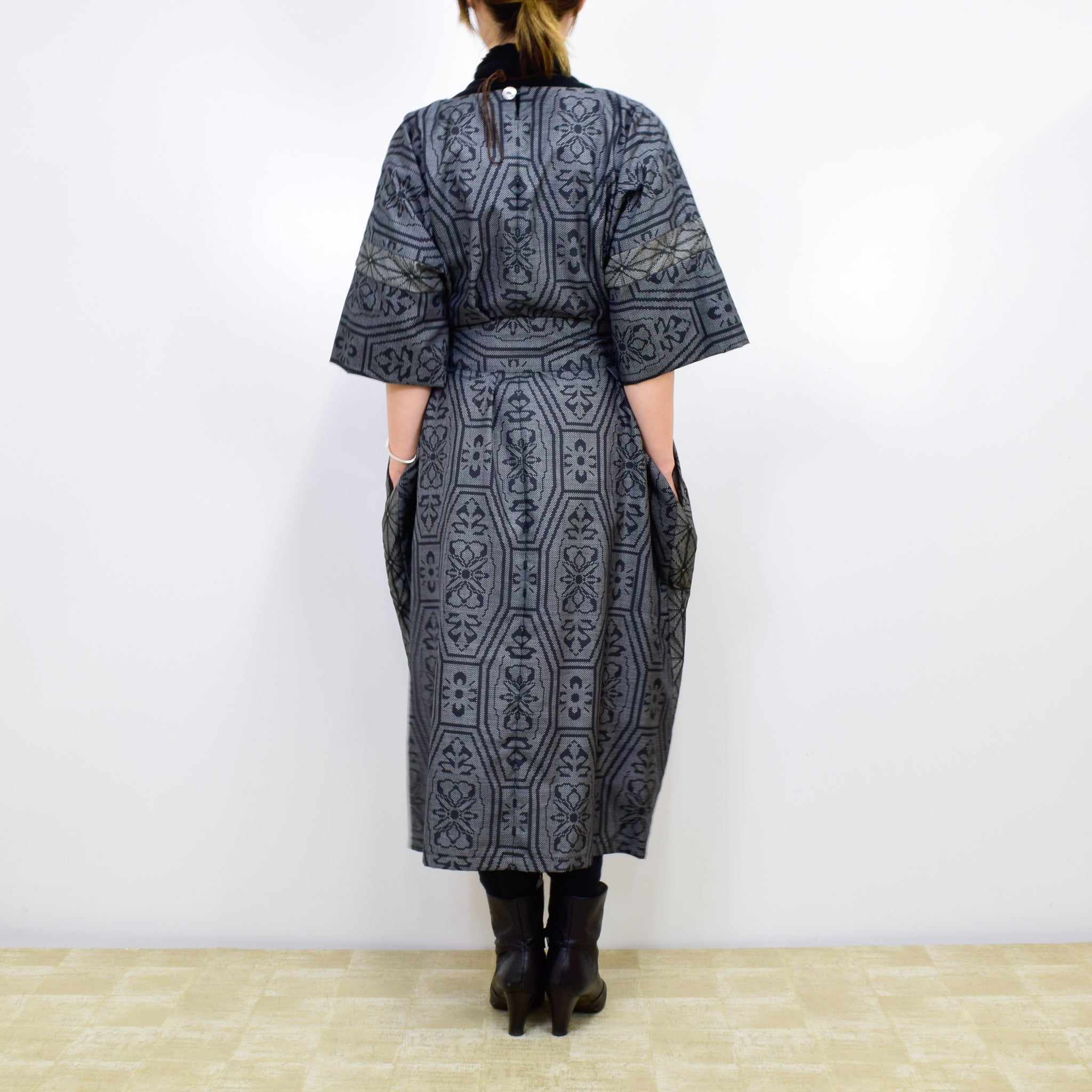 Black Dress Made with Oshima Tsumugi K200