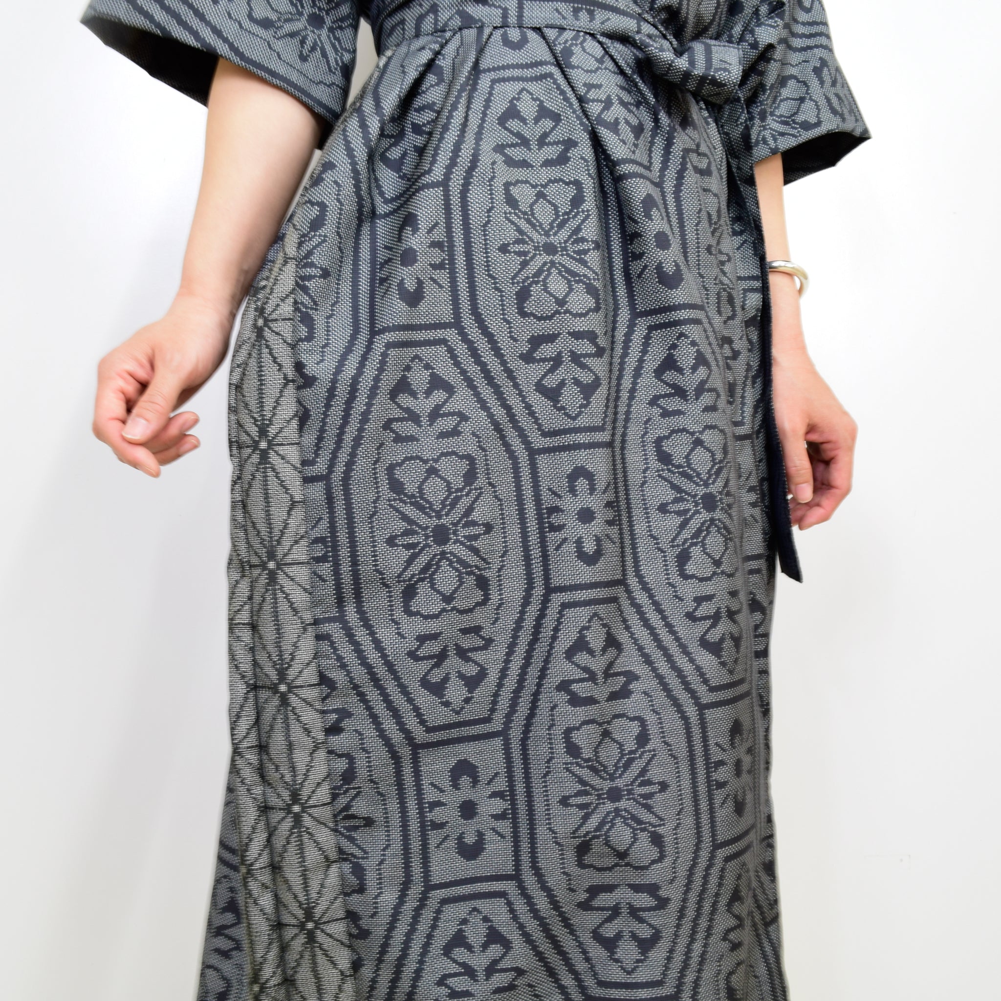 Black Dress Made with Oshima Tsumugi K200
