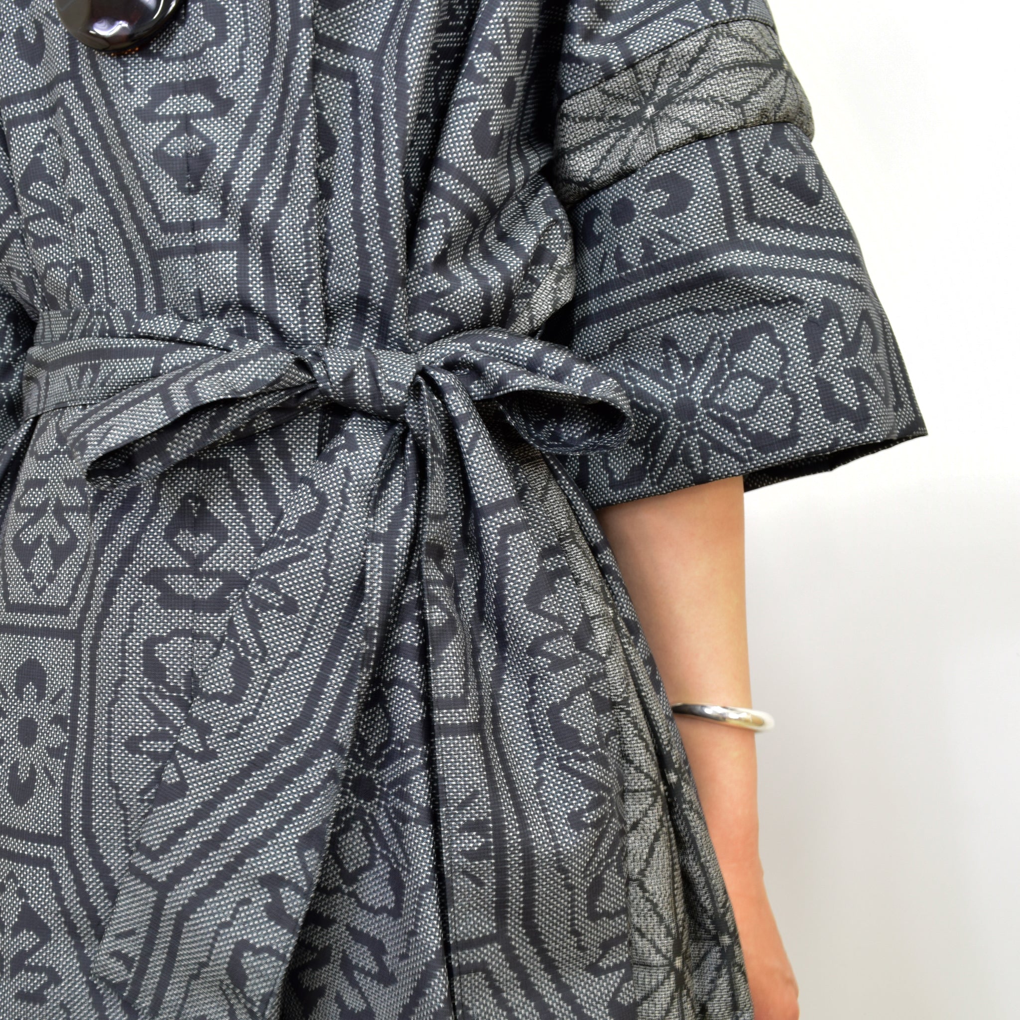 Black Dress Made with Oshima Tsumugi K200