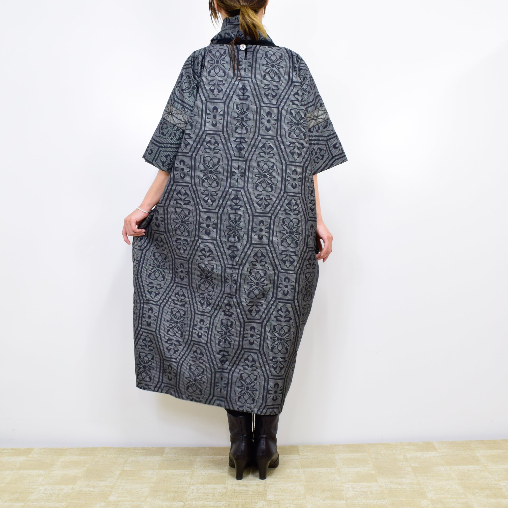 Black Dress Made with Oshima Tsumugi K200
