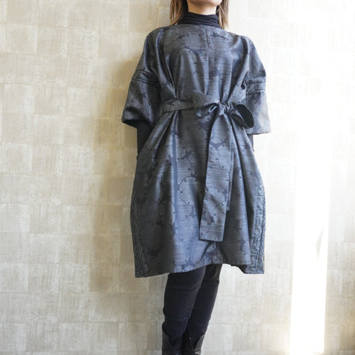 Black Dress Made with Oshima Tsumugi K200