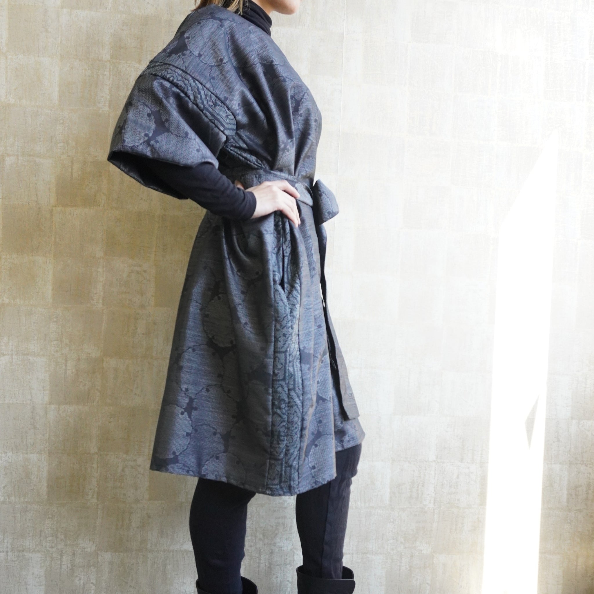 Black Dress Made with Oshima Tsumugi K200