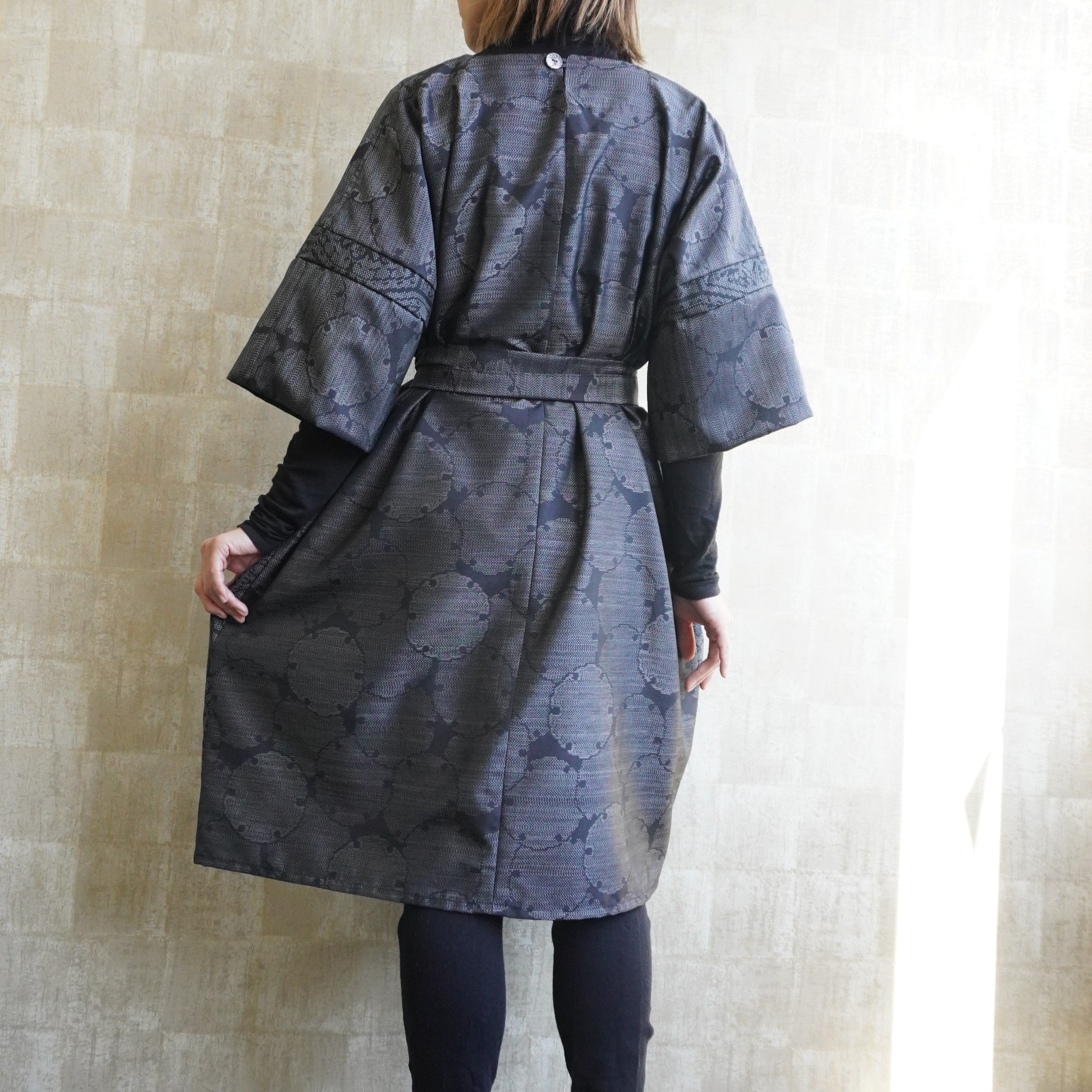 Black Dress Made with Oshima Tsumugi K200