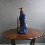 美しい蒼色の帯を使ったトートバッグ　アップサイクルバッグ　 K081