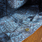 美しい蒼色の帯を使ったトートバッグ　アップサイクルバッグ　 K081