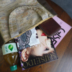 大島紬と本革使用　アップサイクルバッグ　レザーバッグ　K082