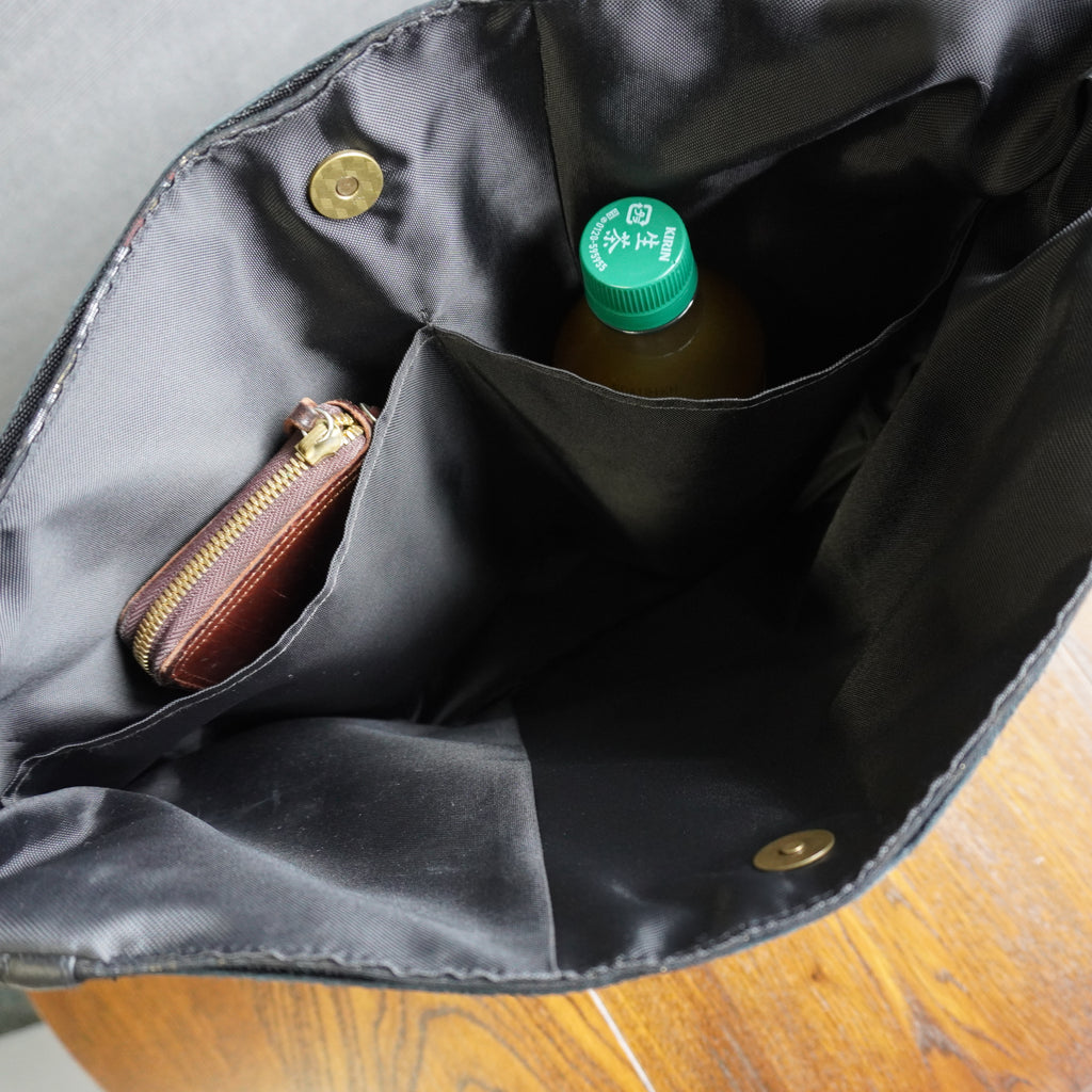 豪華な帯と紗の着物使用　レザートートバッグ　アップサイクルバッグ　K079