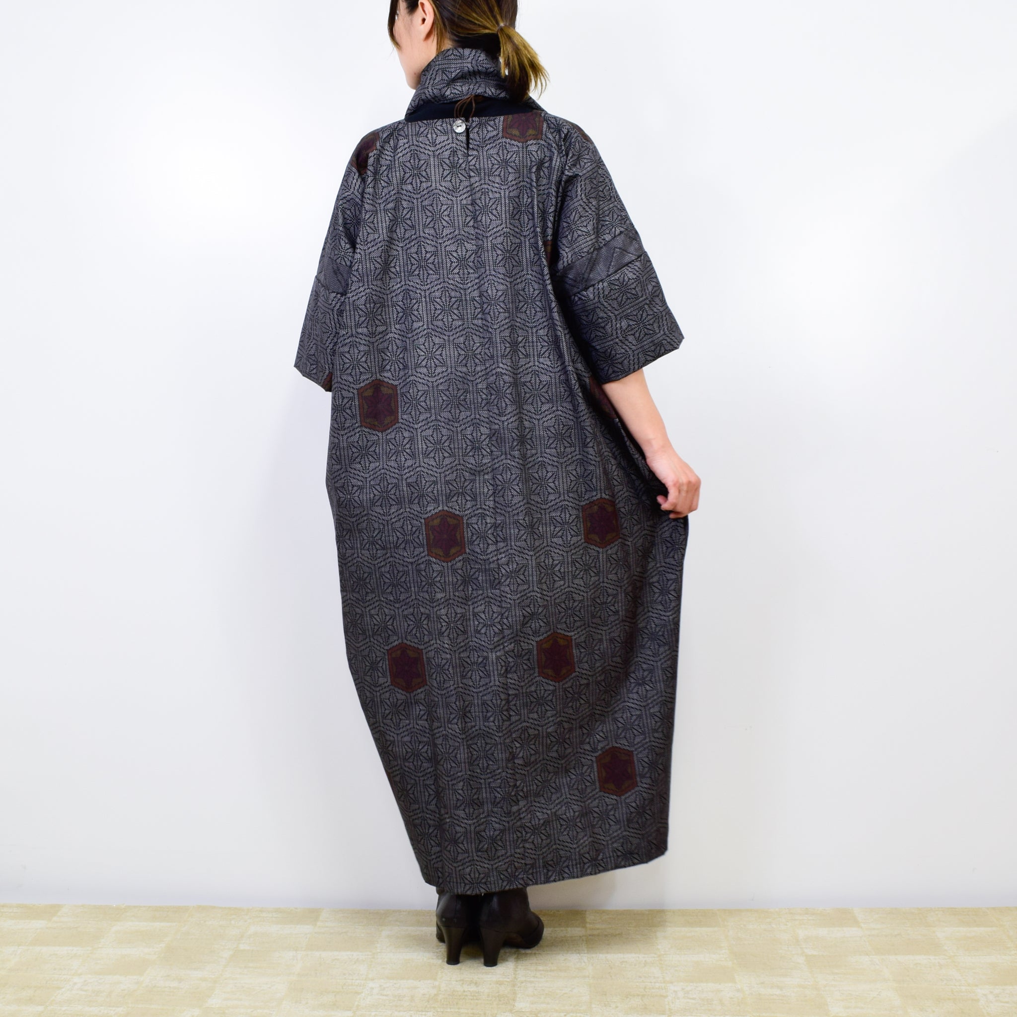 Black Dress Made with Oshima Tsumugi K200
