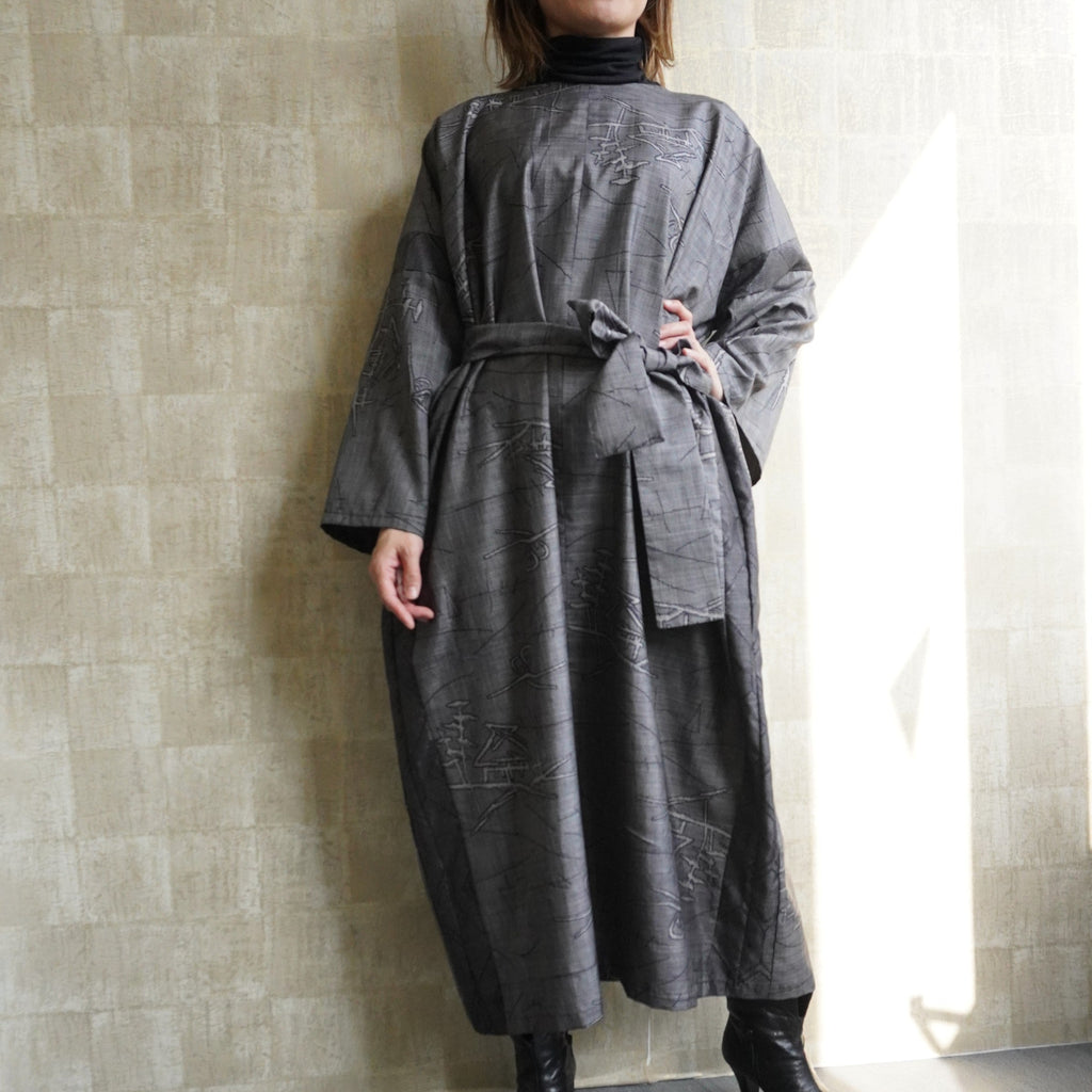 大島紬を使用したワンピース K173