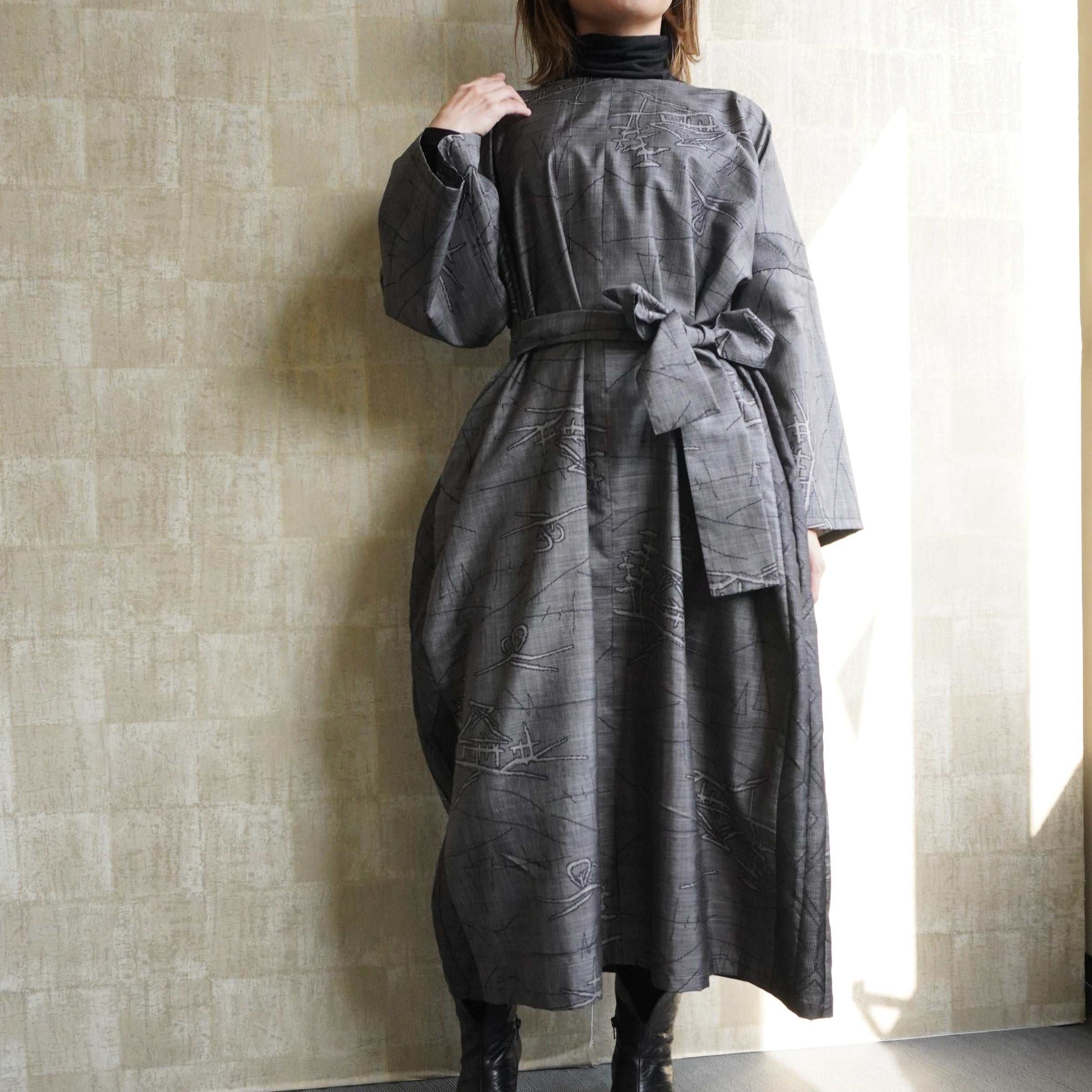 大島紬を使用したワンピース K173