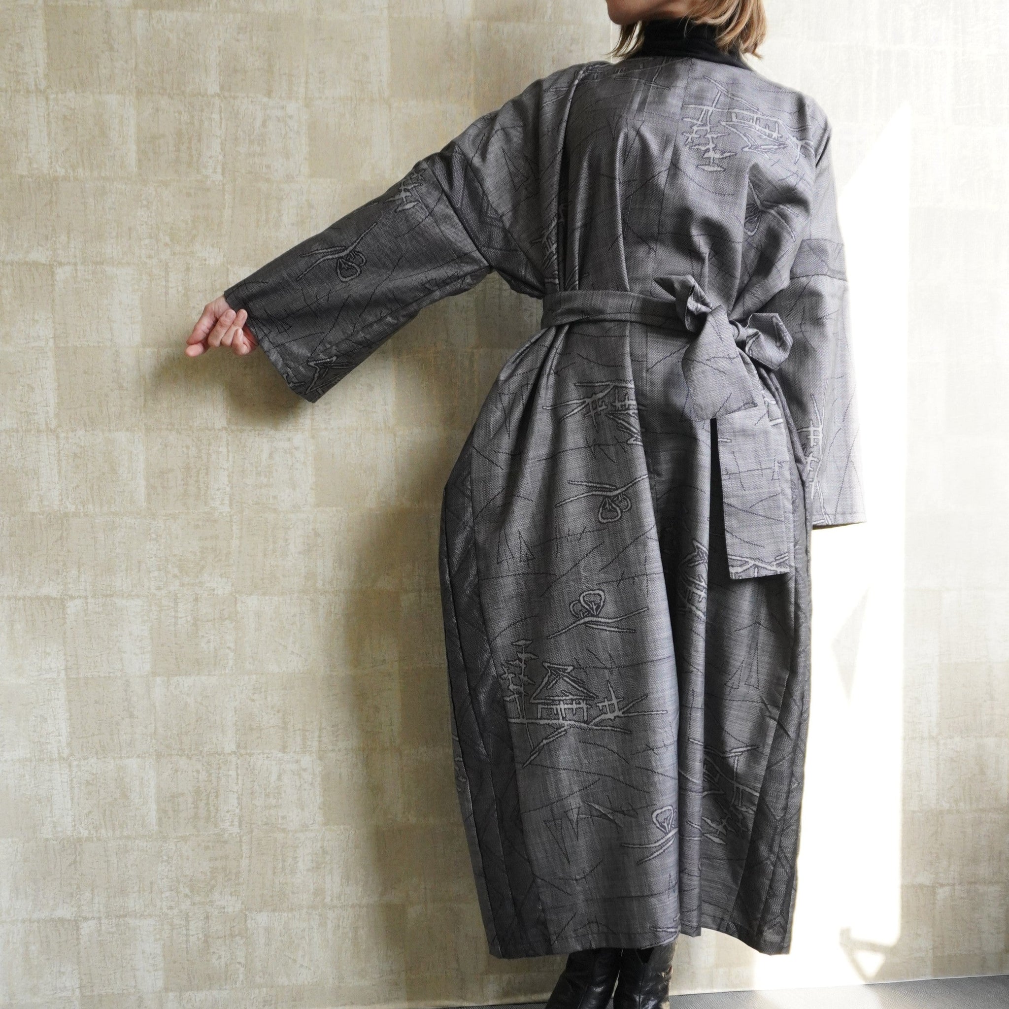 大島紬を使用したワンピース K173