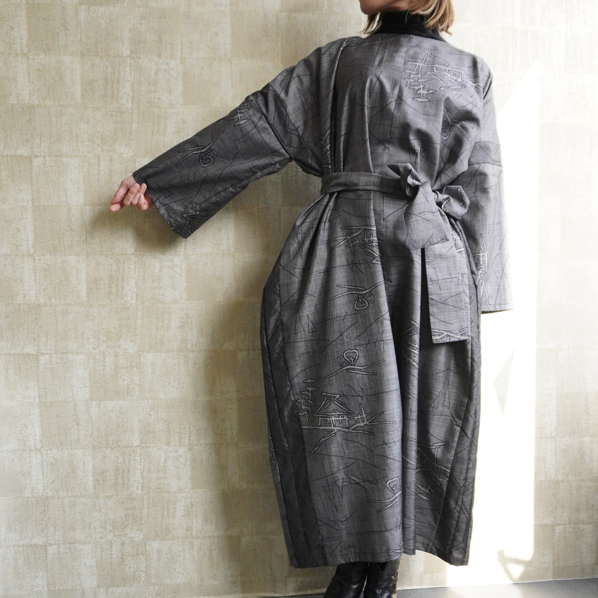 大島紬を使用したワンピース K173