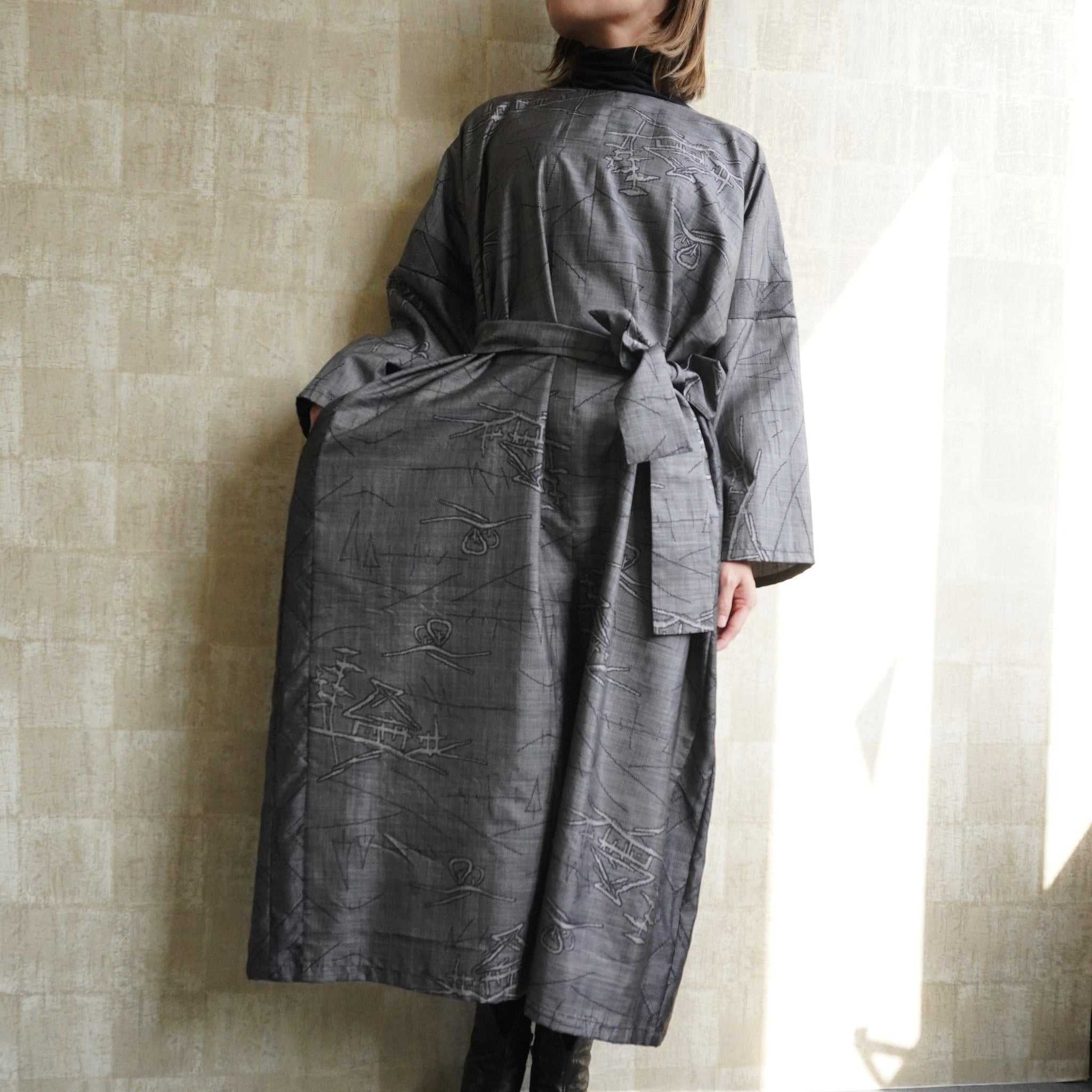 大島紬を使用したワンピース K173