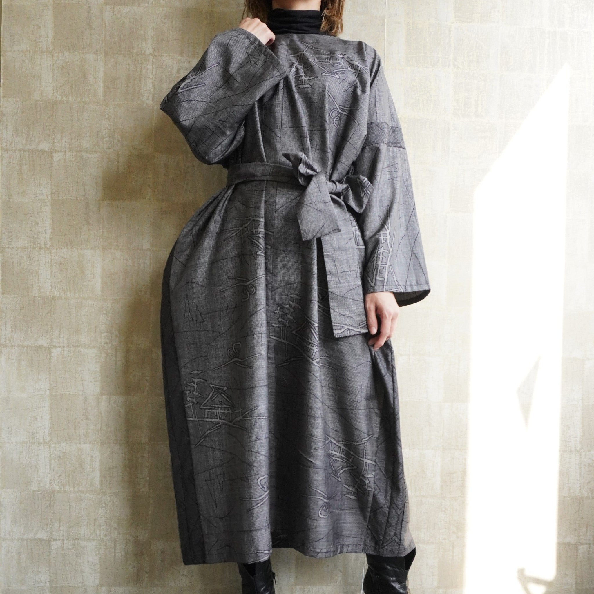 大島紬を使用したワンピース K173