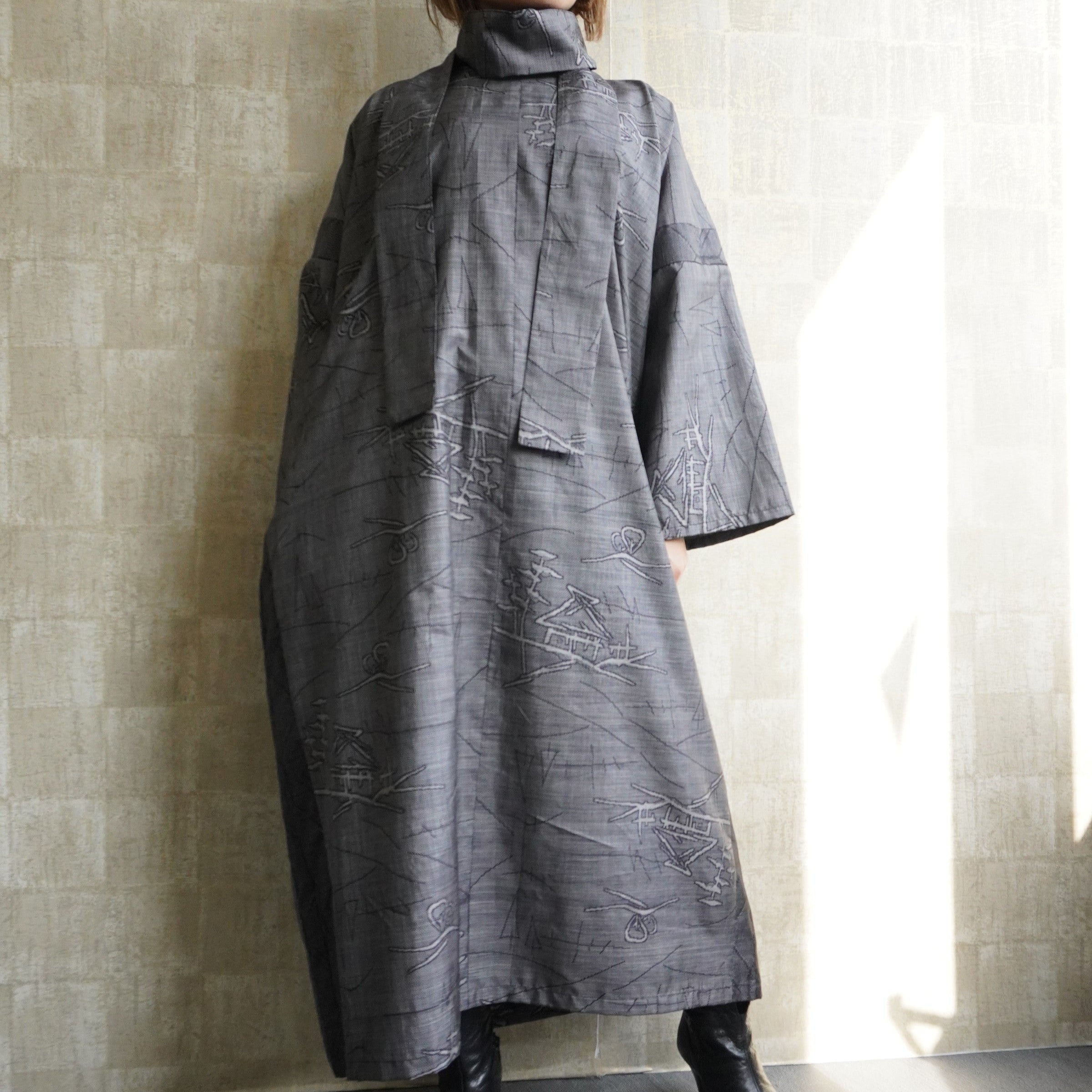 大島紬を使用したワンピース K173