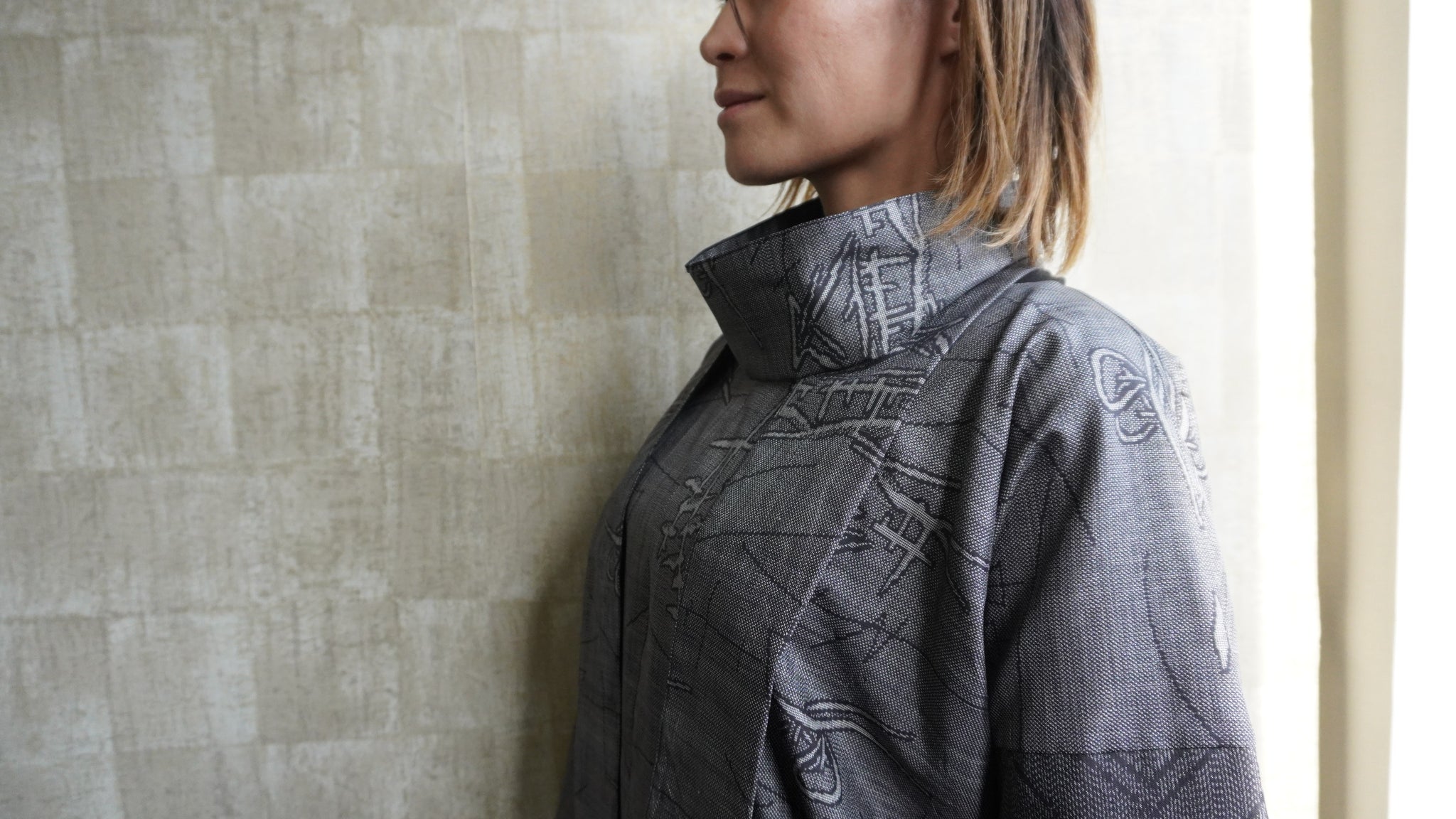 大島紬を使用したワンピース K173