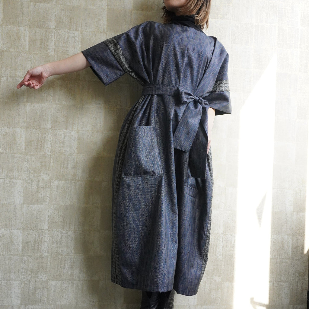 大島紬を使用したワンピース K153