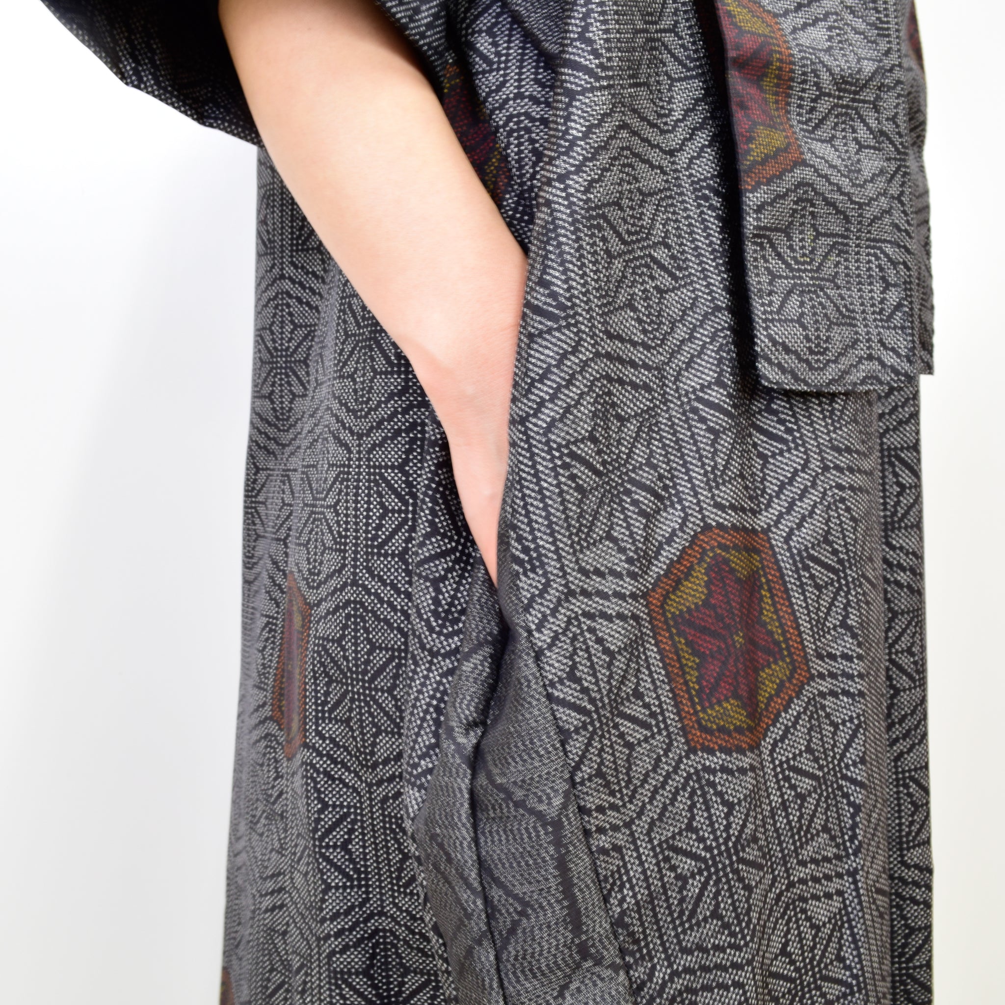 Black Dress Made with Oshima Tsumugi K200