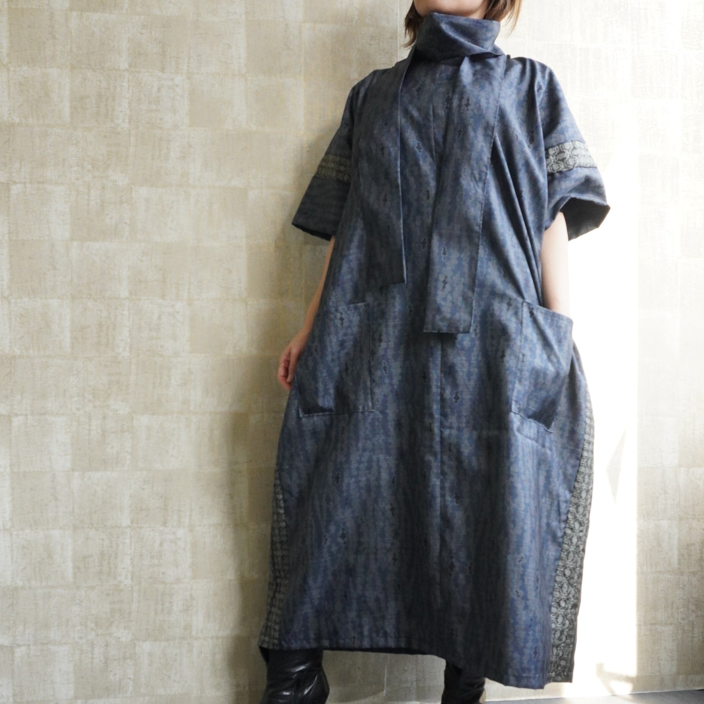 大島紬を使用したワンピース K153
