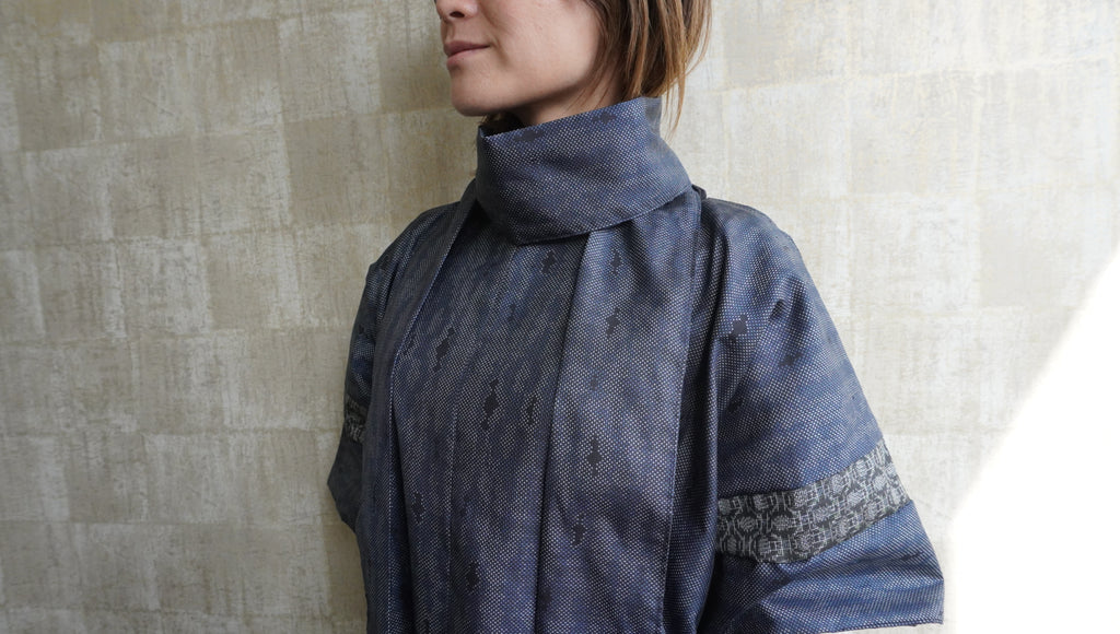 大島紬を使用したワンピース K153