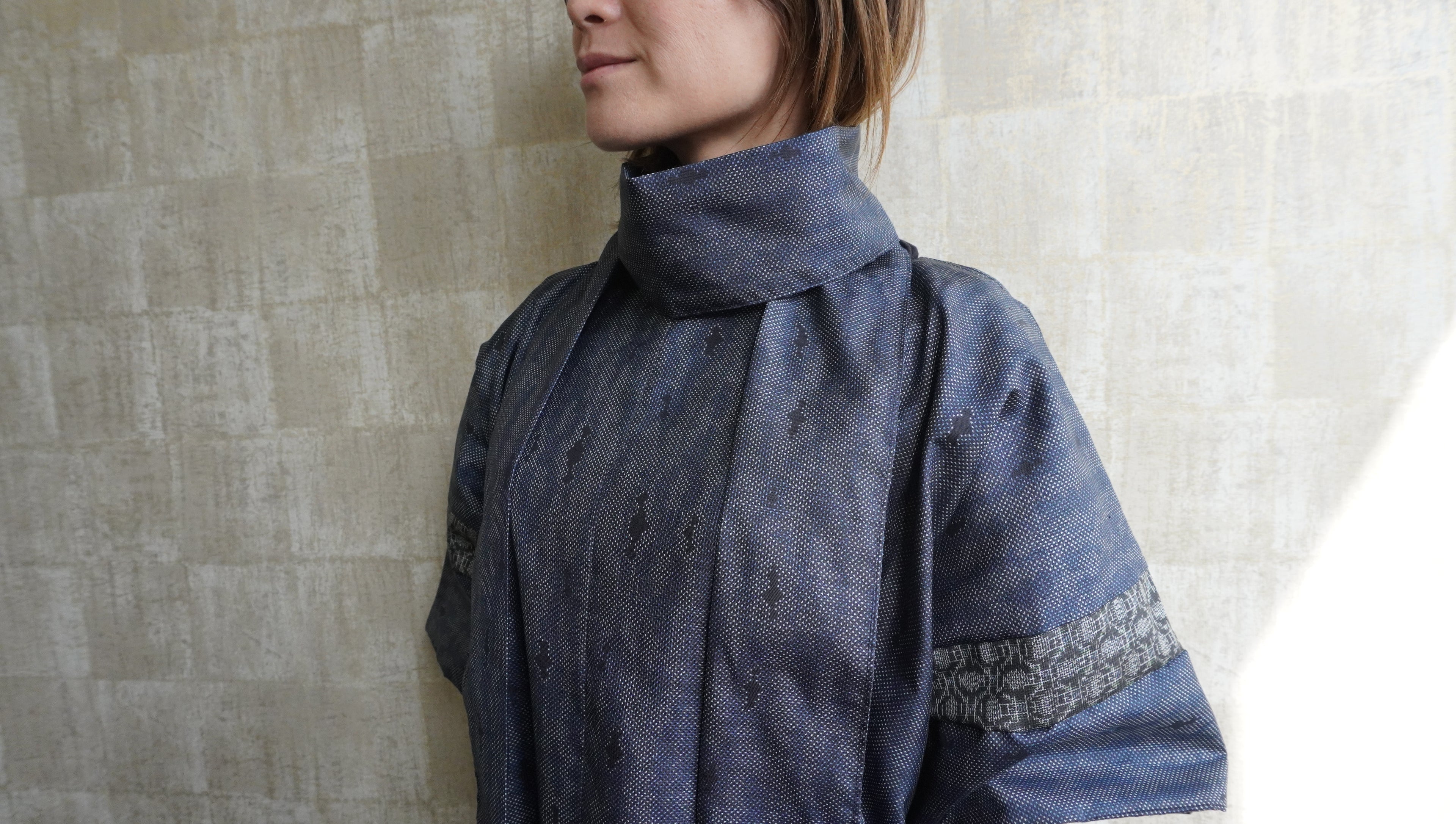 大島紬を使用したワンピース K153