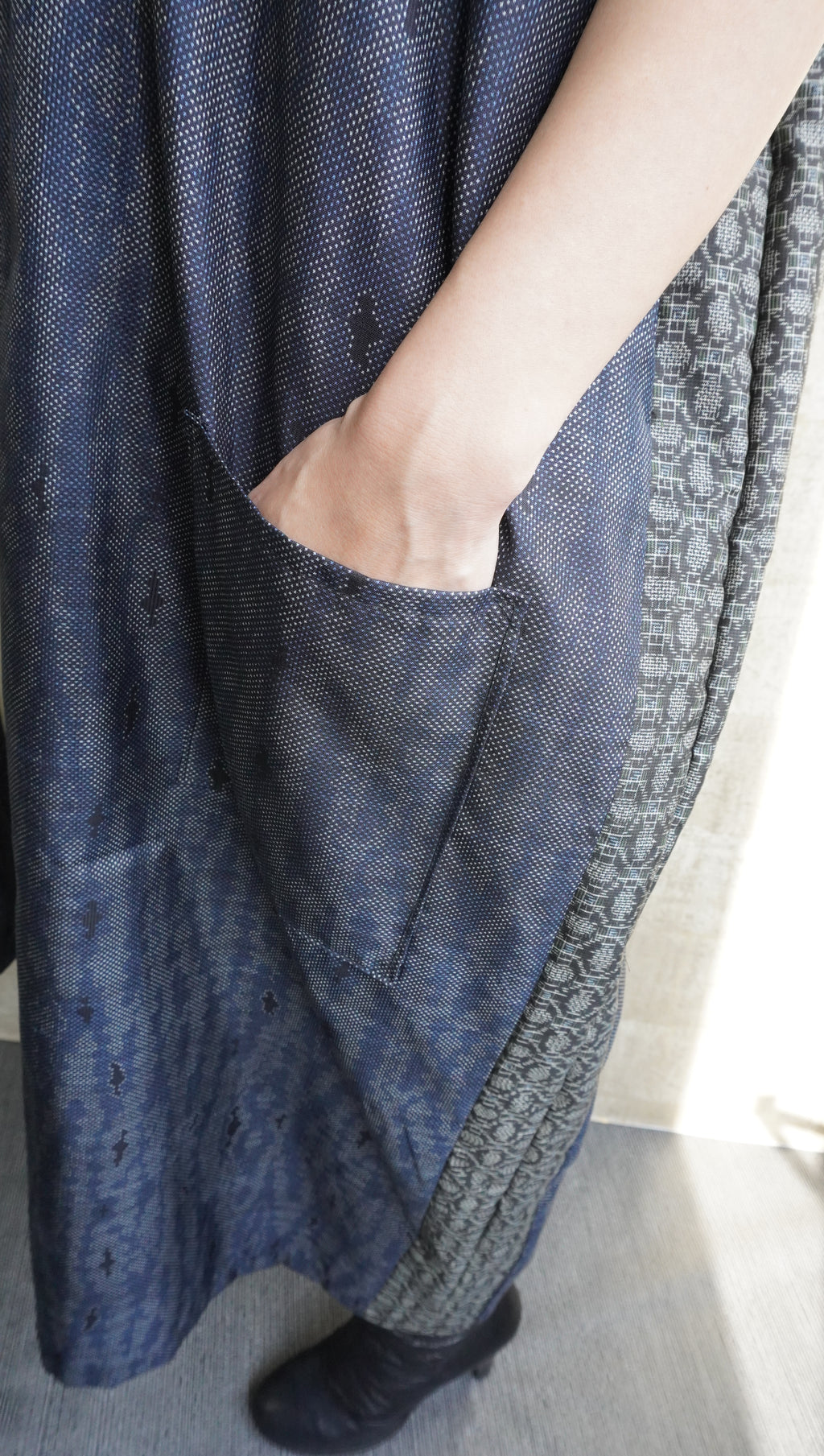 大島紬を使用したワンピース K153