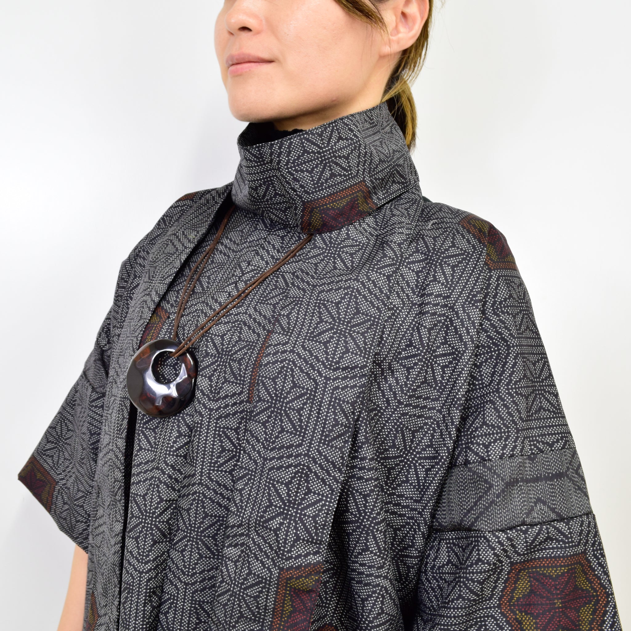 Black Dress Made with Oshima Tsumugi K200