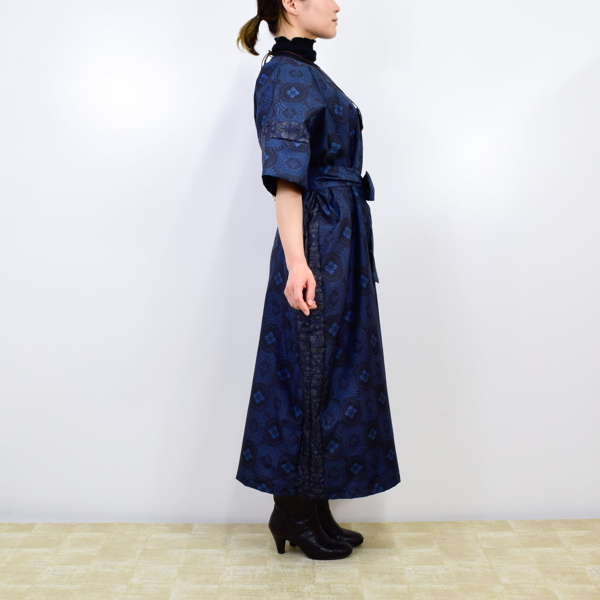 Black Dress Made with Oshima Tsumugi K200