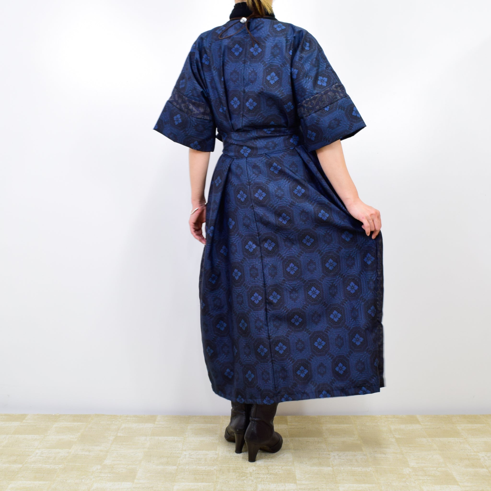 Black Dress Made with Oshima Tsumugi K200