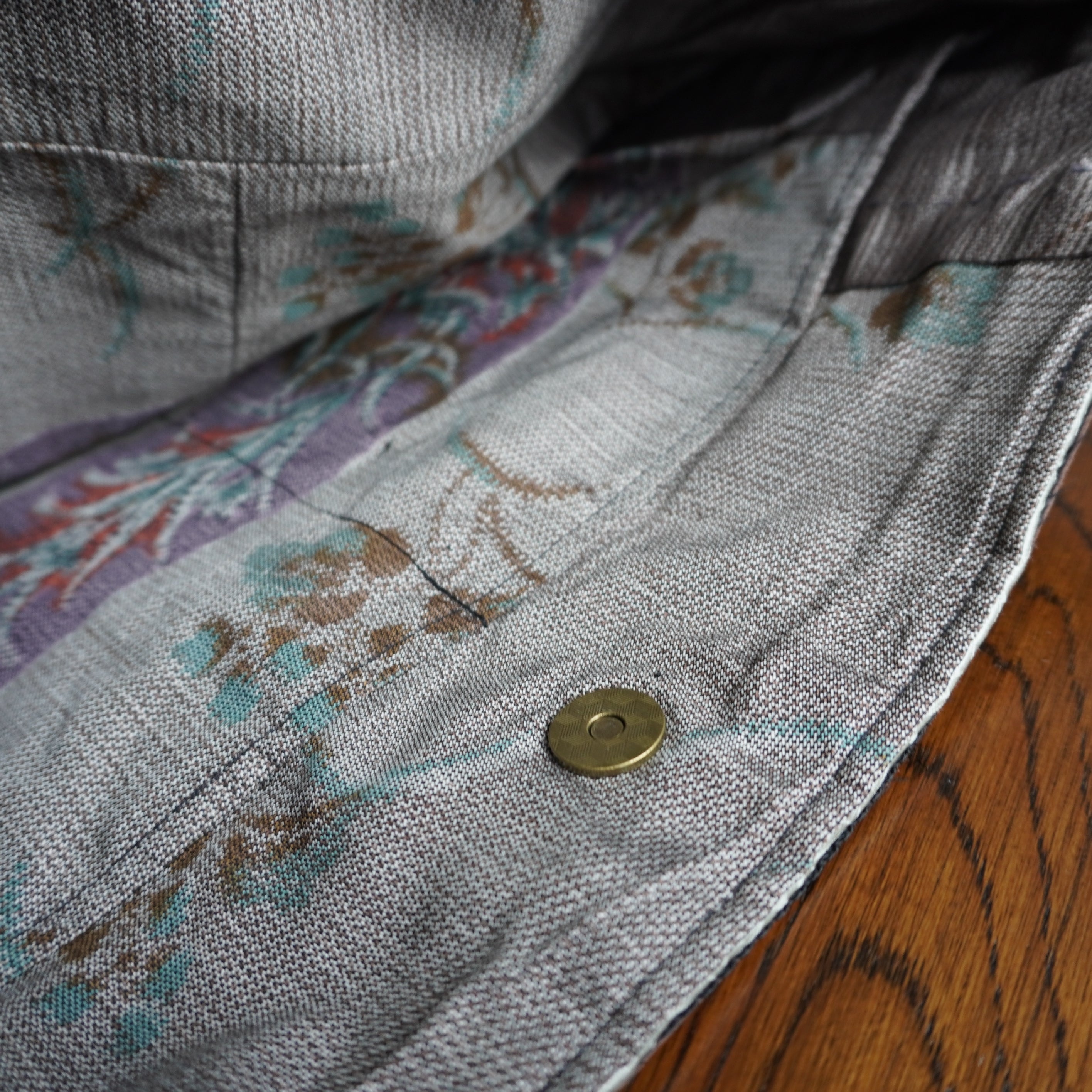 上質な着物リメイク　アップサイクルバッグ　レザーバッグ　R280