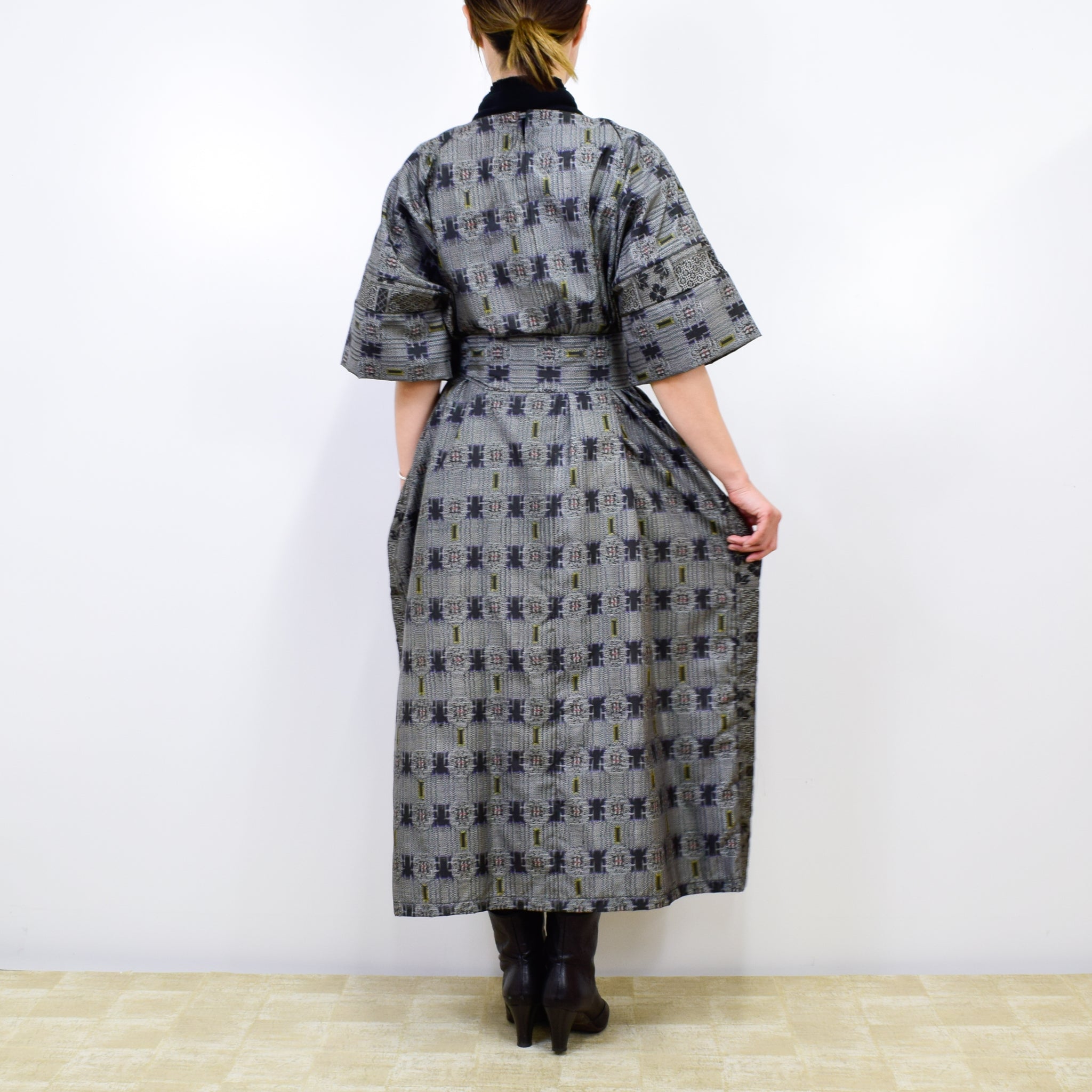 Black Dress Made with Oshima Tsumugi K200