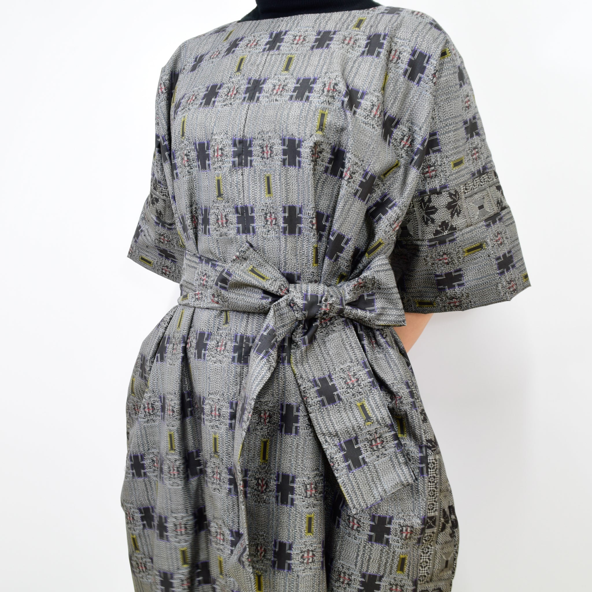 Black Dress Made with Oshima Tsumugi K200