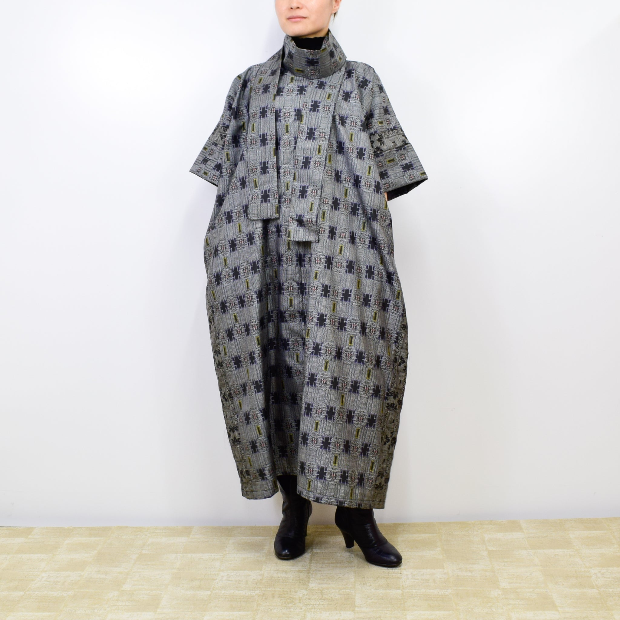 Black Dress Made with Oshima Tsumugi K200