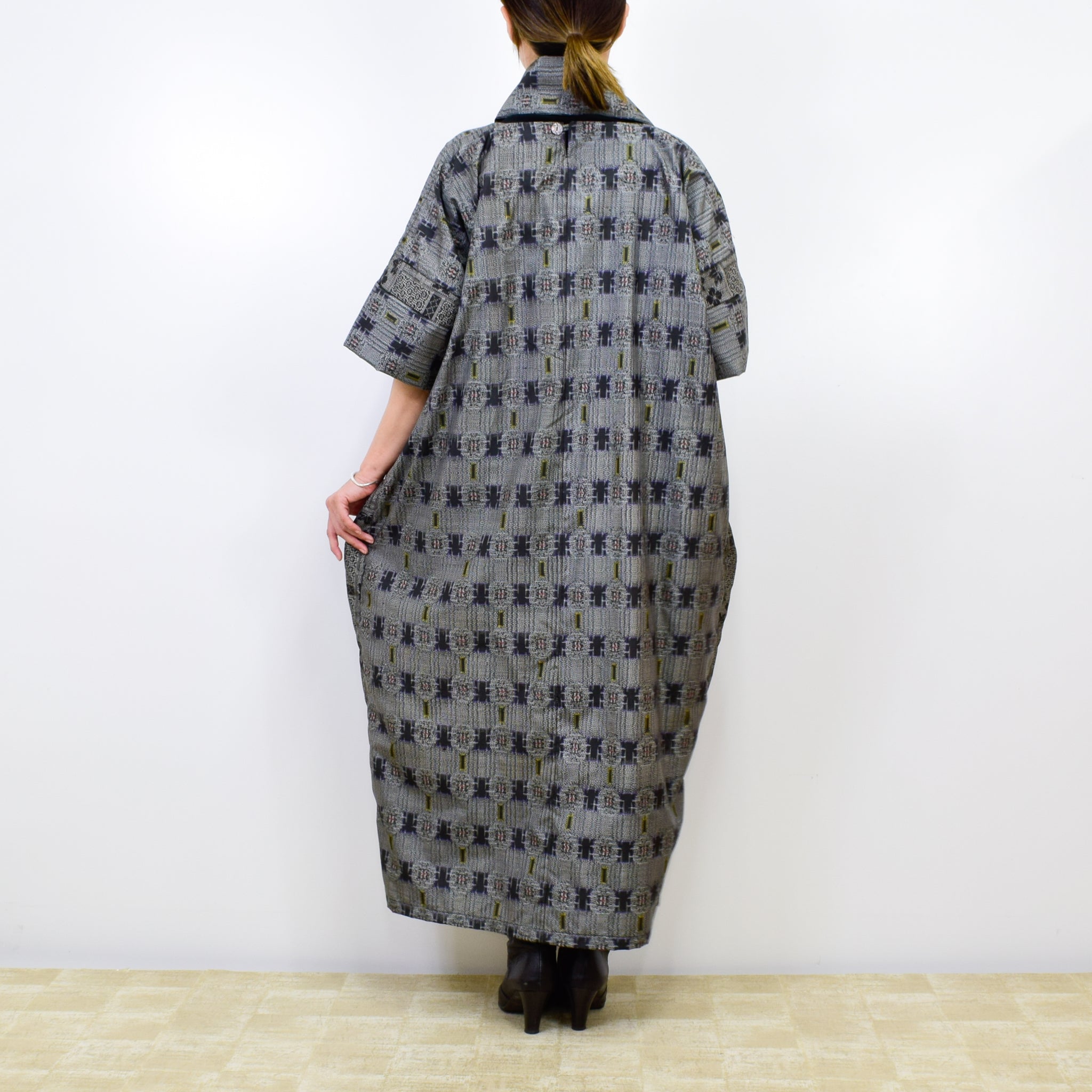 Black Dress Made with Oshima Tsumugi K200