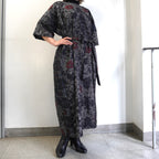 大島紬を使用した黒色のワンピース K200