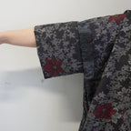 大島紬を使用した黒色のワンピース K200