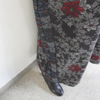 大島紬を使用した黒色のワンピース K200