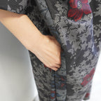 大島紬を使用した黒色のワンピース K200