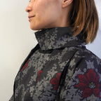 大島紬を使用した黒色のワンピース K200